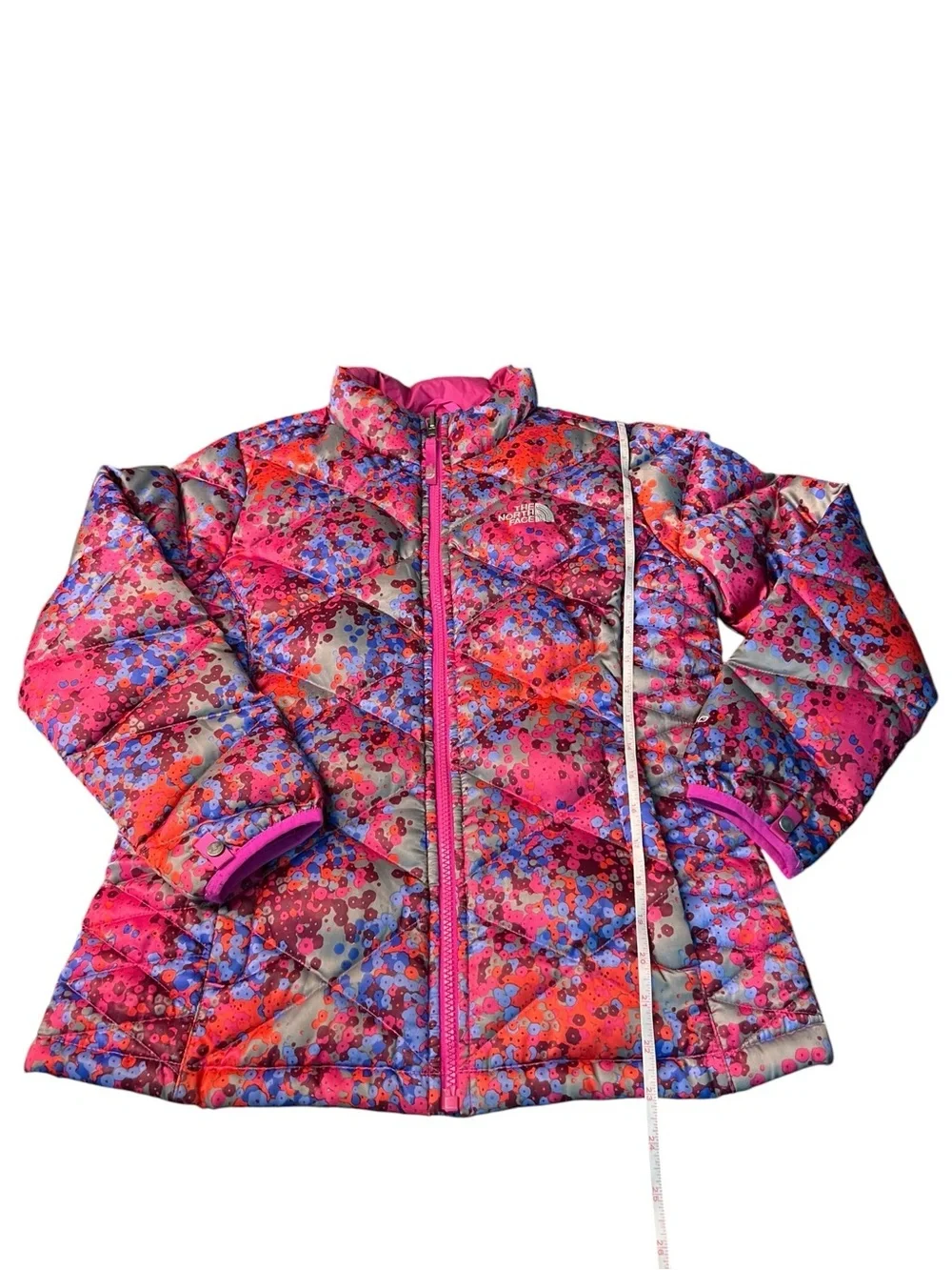 The North Face Bright Pink Girls' Quilted Puffer Ski Jacket Size 14-16